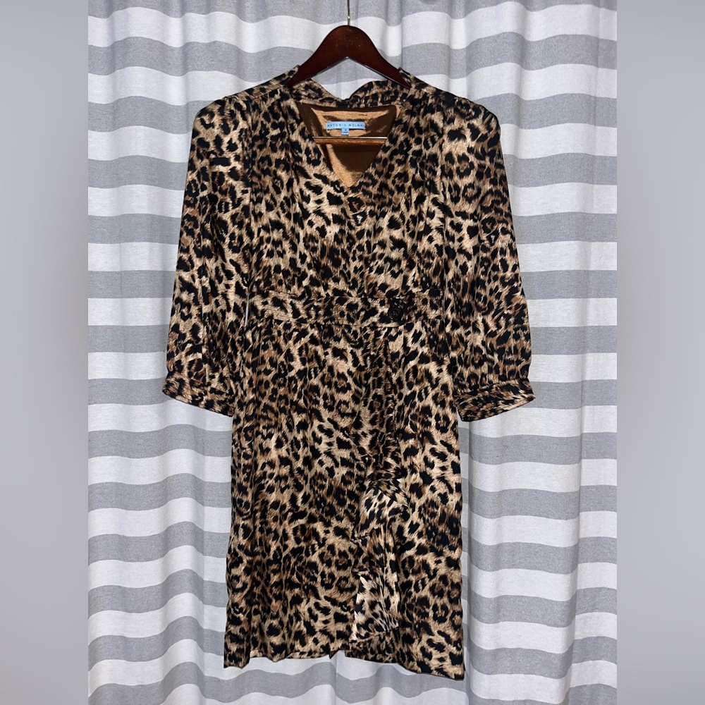 ANTONIO MELANI Animal Print Long Sleeve Dress size 4 excellent condition